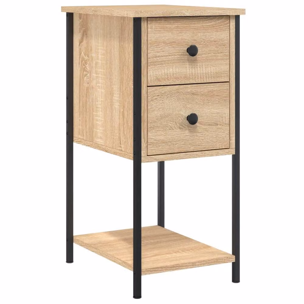 Berkfield Home Set of 2 Sonoma Oak Bedside Cabinets in Light Brown, W/D/H: 32 x 42 x 70 cm – 3