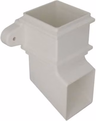 FloPlast Square Downpipe Shoe with Fixing Lugs, 65mm, White