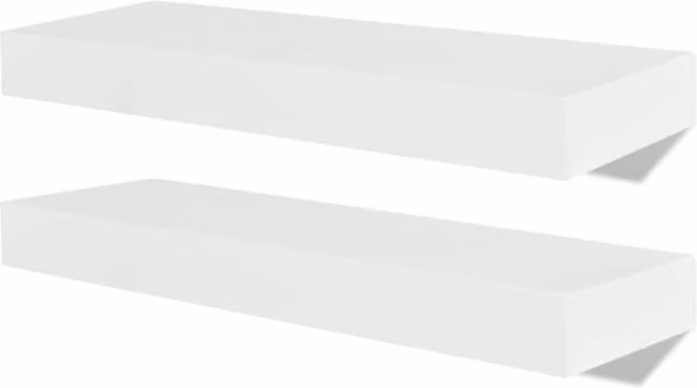 Berkfield Home Set of 4 White Wall Mounted MDF Shelves, 40 cm