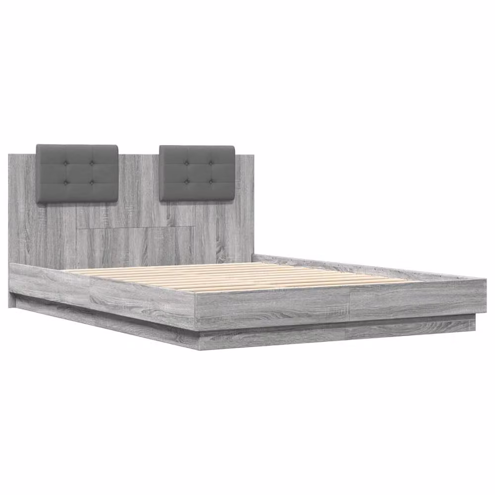 Berkfield Home Grey Sonoma Upholstered Bed Frame W/D/H: 140 x 200 cm – 3