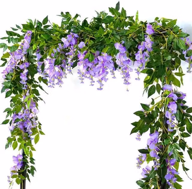 SPETLEK Purple Artificial Wisteria Vine 2-Pack Hanging Floral Garland Foliage – 1