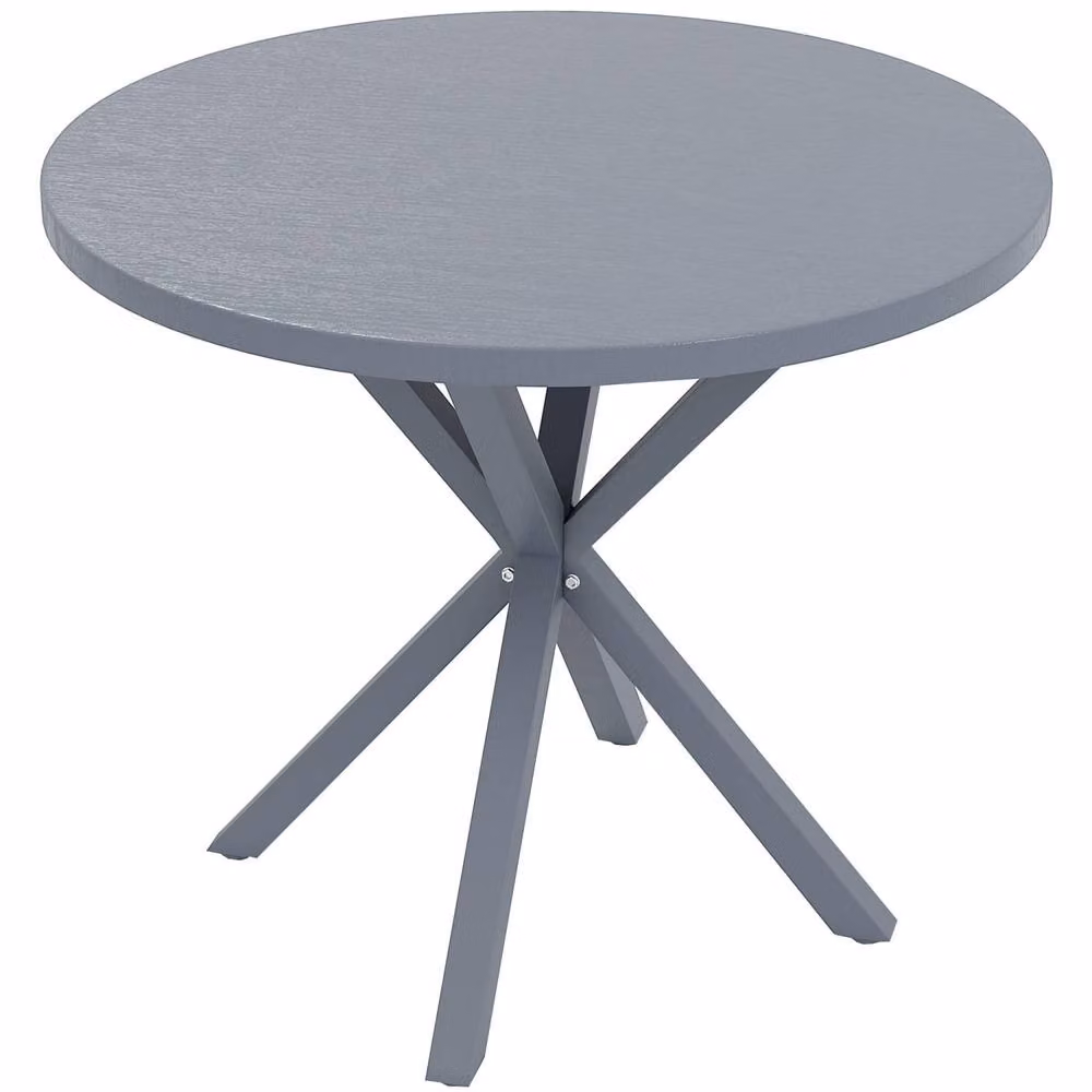 Wyld Haus Round Garden Dining Table, Grey, Diameter: 85 cm – 2