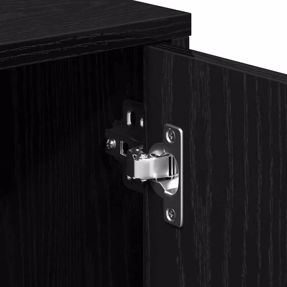 Berkfield Home Black Oak Sideboard, W: 60 cm, D: 31 cm, H: 70 cm – 5