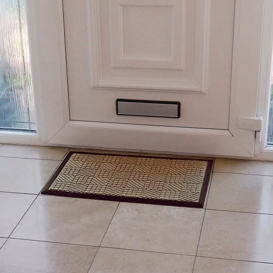 JVL Firth Tile Rubber Backed Doormat, Beige, W: 40 cm, D: 70 cm – 3