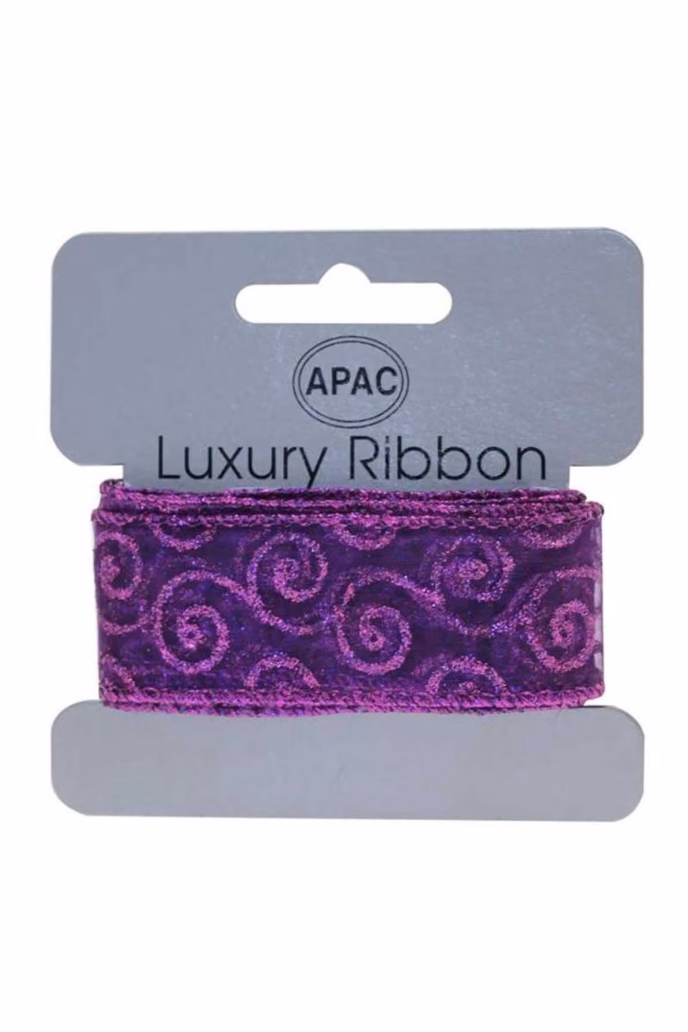 KDMD Purple Glitter Swirls Ribbon, 12 Pack, Width: 3 cm, Length: 2 m per roll – 2