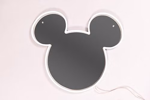 Yellowpop Disney Mickey Mouse Mirror LED Neon Sign in Silver and White