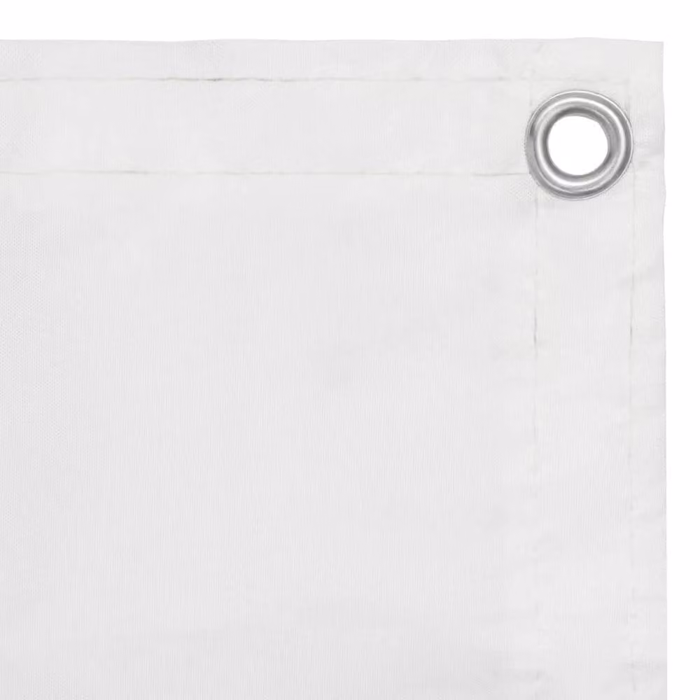 Berkfield Home Modern Balcony Screen in White Oxford Fabric, W: 120 cm, H: 500 cm