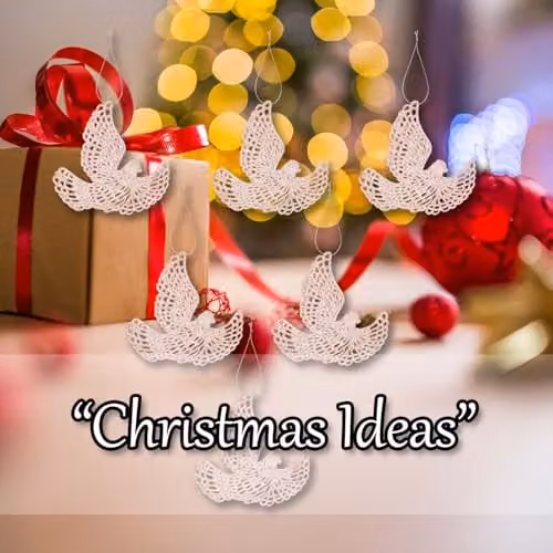 VFM e-Store Rose Gold Glitter Hanging Dove Christmas Tree Ornaments, Pack of 6, W/D/H: 20 x 11.5 x 2 cm – 5