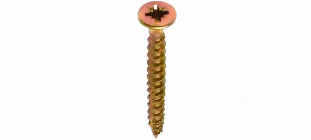 Axel High Performance Yellow Zinc Galvanised Wood Screws, Pozidriv Self-Countersinking, Dia: 5.0 mm, L: 60 mm, Box of 200