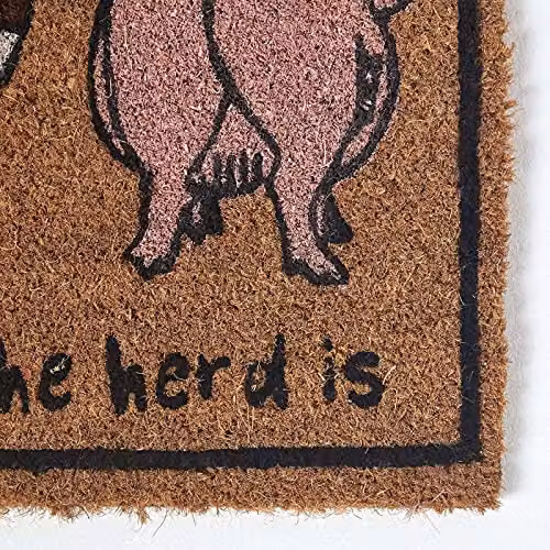 Homescapes Farm Animal Non-Slip Coir Doormat, Multicolour, W: 61 cm, D: 40.4 cm – 2