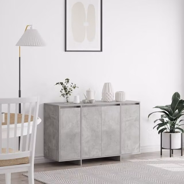 Berkfield Home Modern Concrete Grey Sideboard in Matt MDF