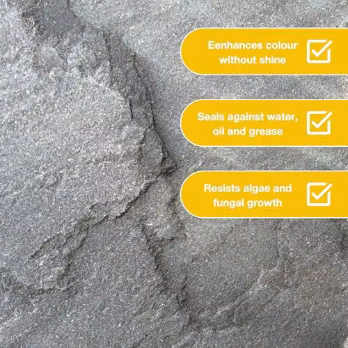 Azpects EASYSeal 2-in-1 Sandstone Patio Sealer and Enhancer, 5L, Transparent Grey Waterproof Sealant for Natural Stone, Brick, Concrete, Slate, Marble and Exterior Masonry – 3