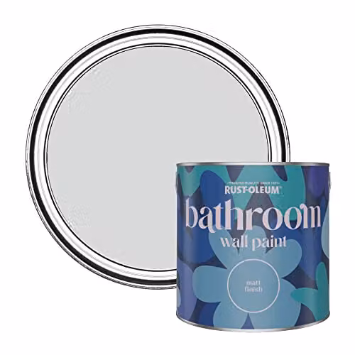 Rust-Oleum Matt Grey Water-Based Bathroom Wall and Ceiling Paint, 2.5L