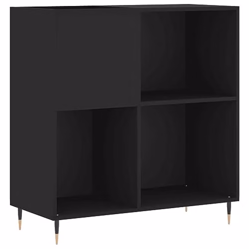vidaXL Classic Record Cabinet in Black, W/D/H: 84.5 x 38 x 89 cm