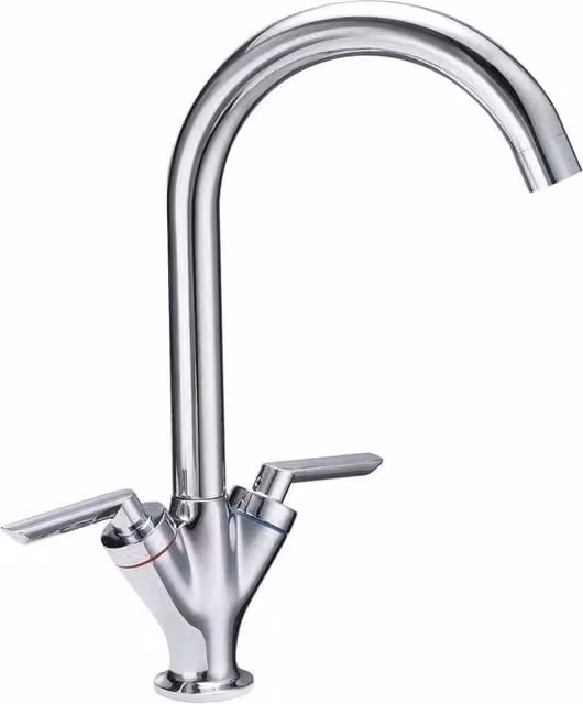 Kelvenix Kitchen Sink Mixer Tap in Silver Chrome, W: 52 cm