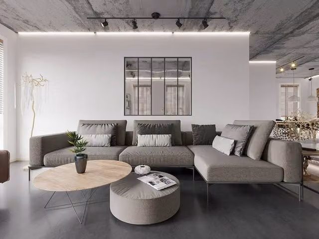 Vente-unique Powder-Coated Aluminium and Glass Partition, Black, W: 150 cm, H: 130 cm