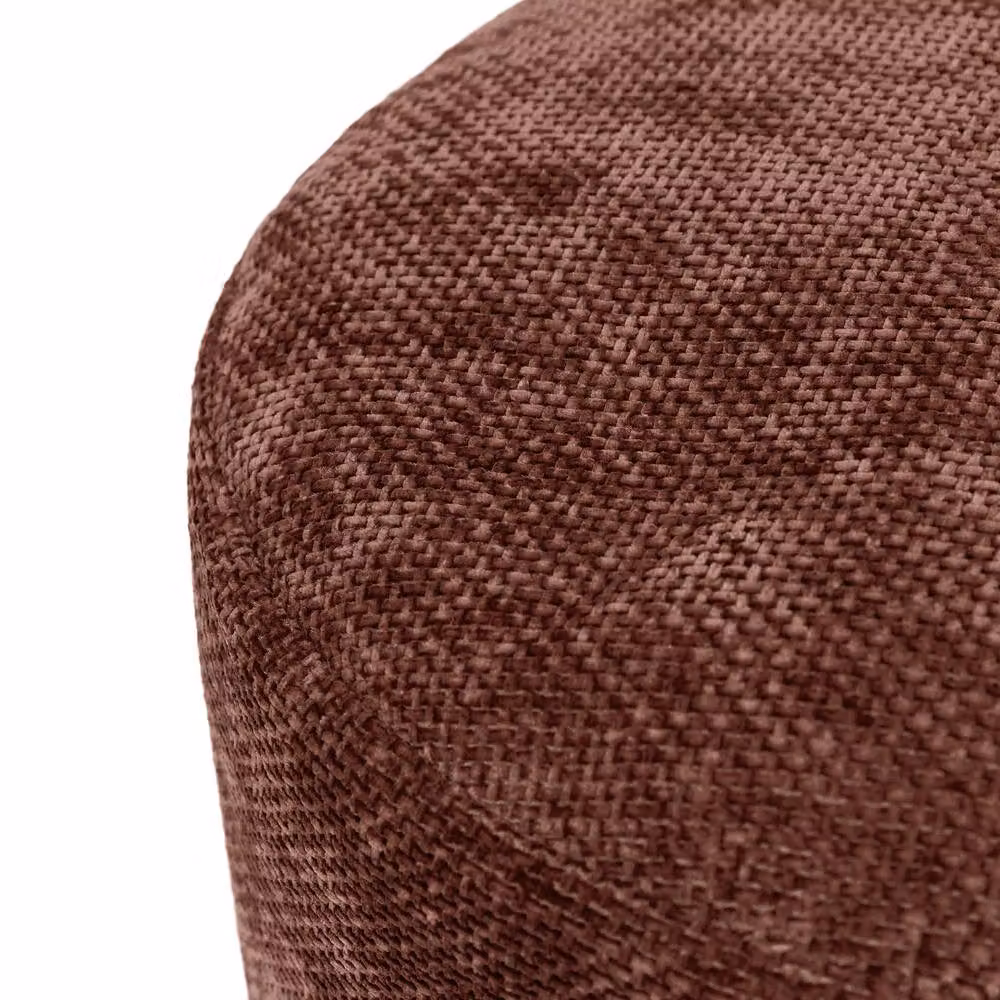 icon Milano Red Woven Chenille Cylindrical Footstool – 3