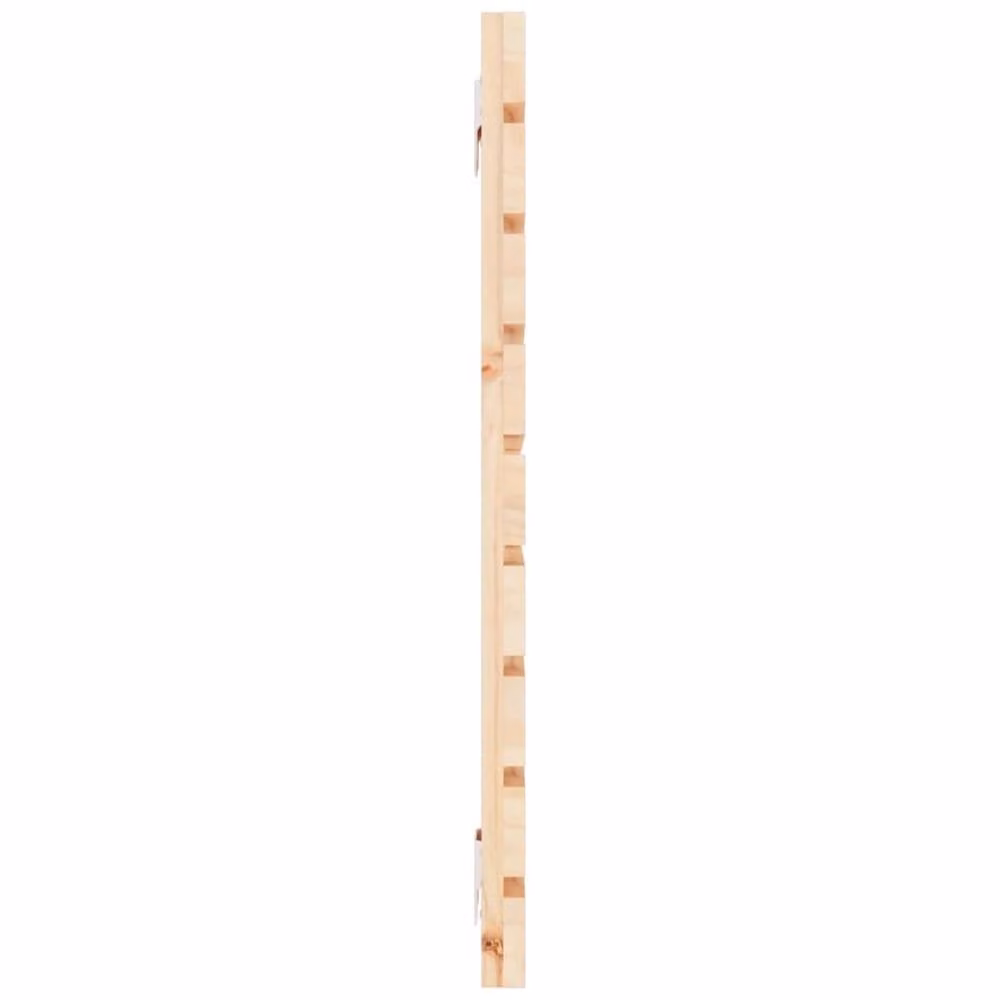 Berkfield Home Wall Headboard in Natural Solid Pine, W: 146 cm, D: 3 cm, H: 63 cm – 2