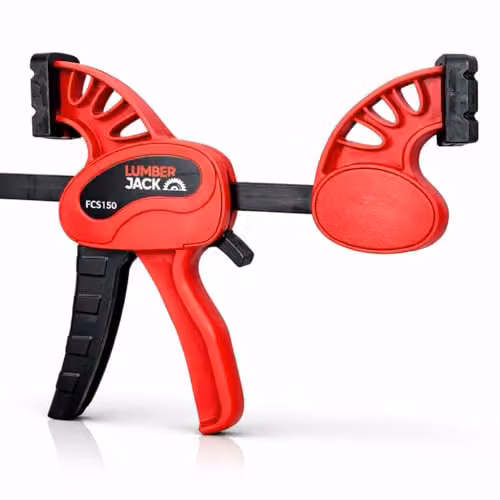 Lumberjack One Handed Quick Grip Fast Clamp and Bar Spreader Set, Red, 150mm – 3