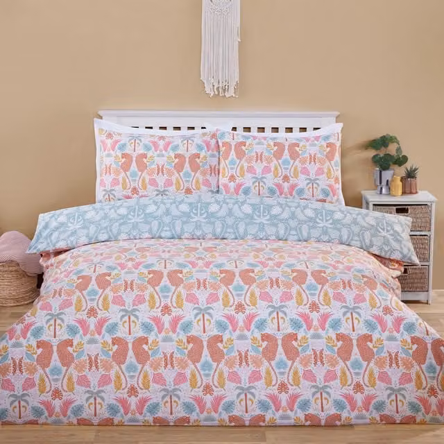 Divante Mali Single Duvet Cover Set, Multicolour Boho Graphic Design, 90 x 200 cm