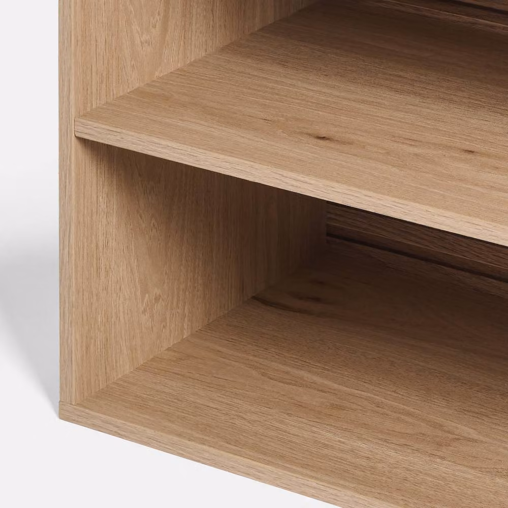 OHS Dallas 3 Cube Wood Effect TV Unit and Storage Shelf in Natural Brown – 4