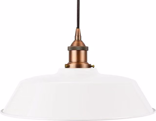 SE Home Chancery Round Pendant Light in White, Black and Matt Antique Copper – 1