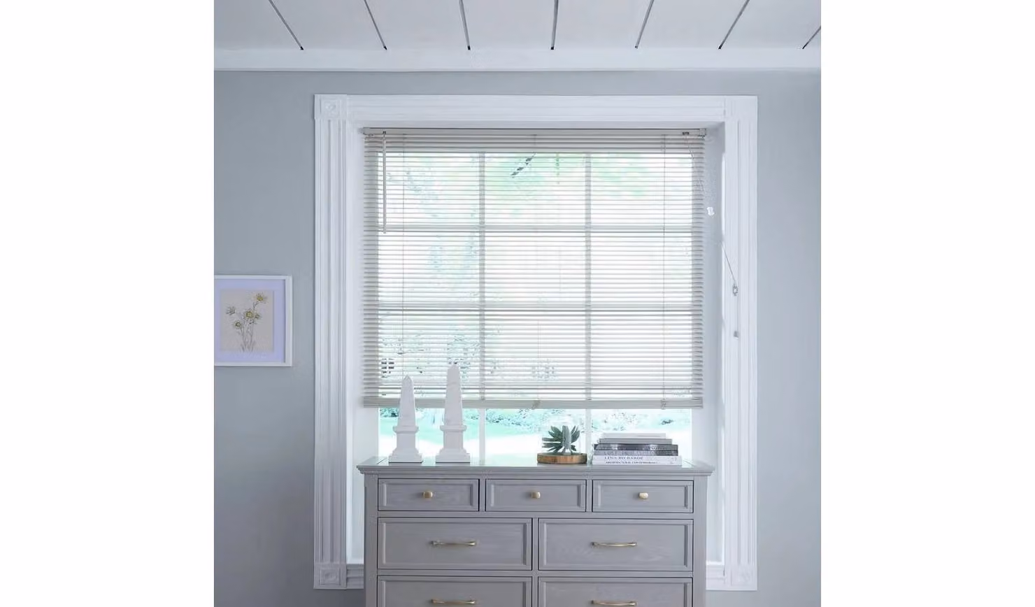 Little Black Book 25mm Wooden Venetian Blind in Warm Grey, W: 60 cm, H: 160 cm