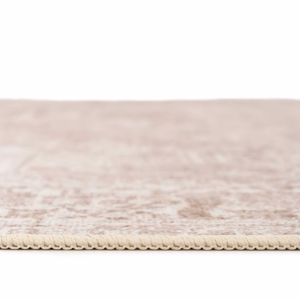 Kukoon Distressed Beige Soft Chenille Washable Living Room Area Rug W: 280 cm, D: 380 cm – 3