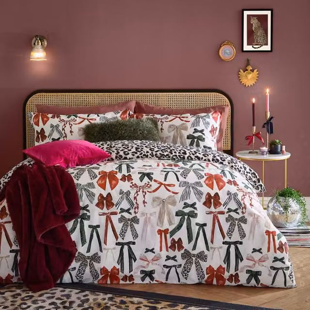 Furn Mila Bows Reversible Duvet Cover Set, Multicolour, 200 x 200 cm – 1