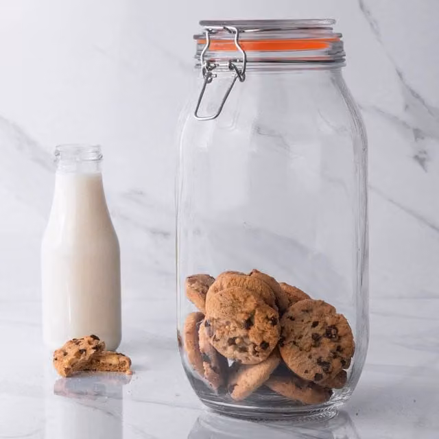 Tala Multicolour Glass Preserving Jar with Clamp Lid, 2100ml – 1