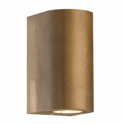 Nordlux Canto Outdoor Wall Light in Brass with GU10 Bulb, IP44 Rated and Saltwater Resistant