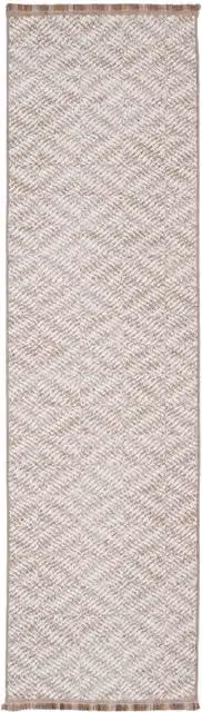 The Rug House Brown and Beige Diamond Fringed Scandinavian Rectangular Rug with High-Low Effect, Width: 240 cm