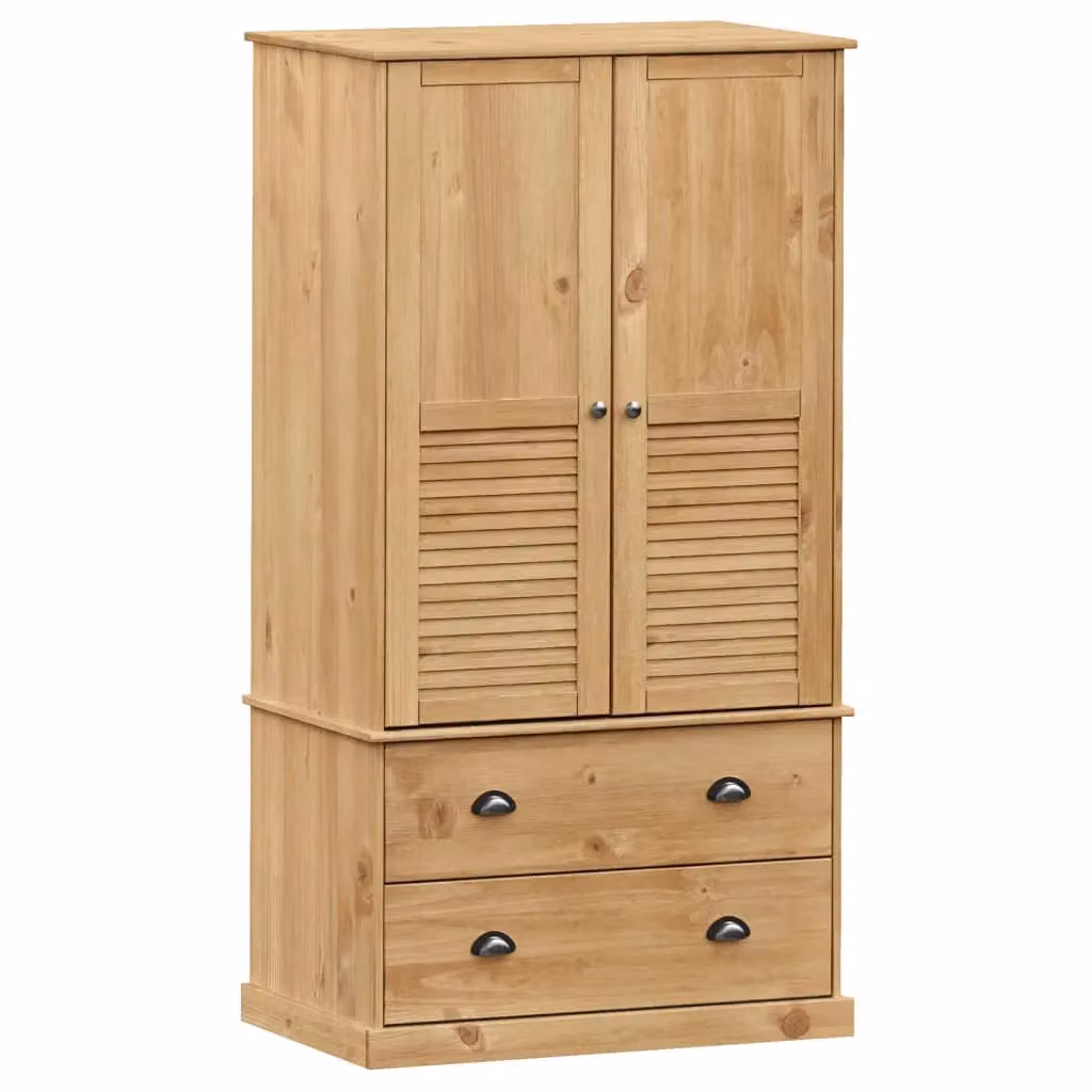 Berkfield Home VIGO Wardrobe in Brown Solid Wood Pine W/D/H: 90 x 55 x 176 cm – 2