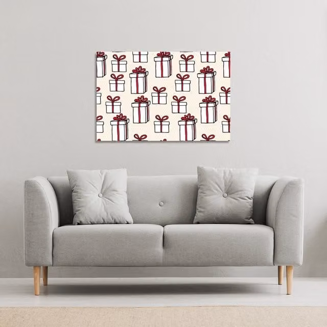 Benjamin Tate Design LTD Simple Pattern Gallery Canvas, Red Abstract Graphic Wall Art, W: 91 cm, H: 61 cm