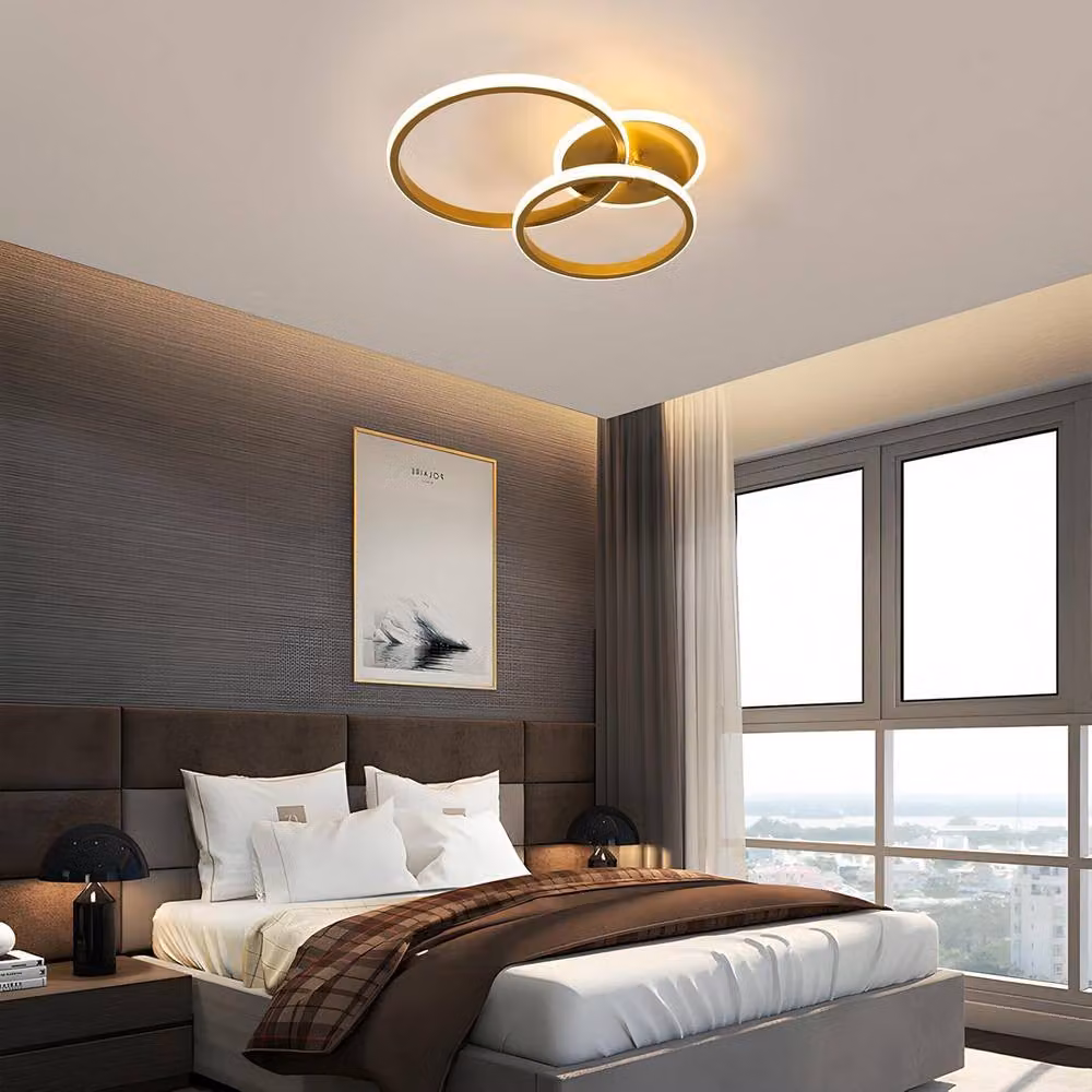 Goeco Modern Round LED Ceiling Light, 42 W, Warm White 3000K, Gold/Brass – 2