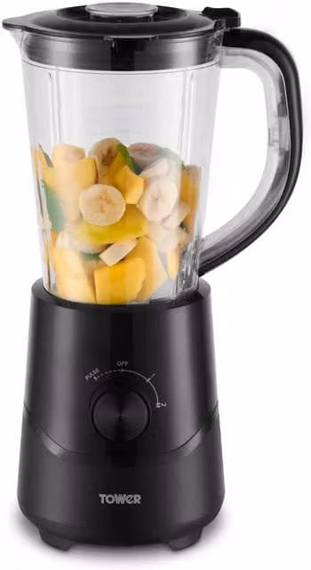 Tower 500W Jug Blender with 1.5L Capacity and Pulse Function, Black