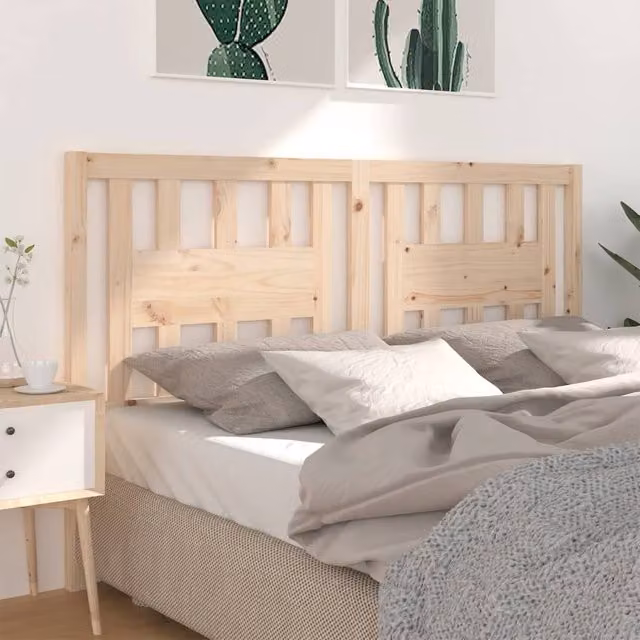 Berkfield Home Rustic Solid Wood Pine Headboard in Brown, W: 166 cm, D: 4 cm, H: 100 cm – 1