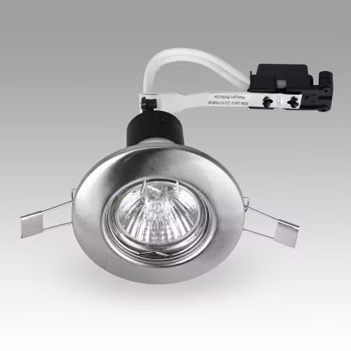 MiniSun Pack of 6 Silver Satin Nickel Plated Fixed Recessed Ceiling Spotlight Downlights with Cool White LED Bulbs