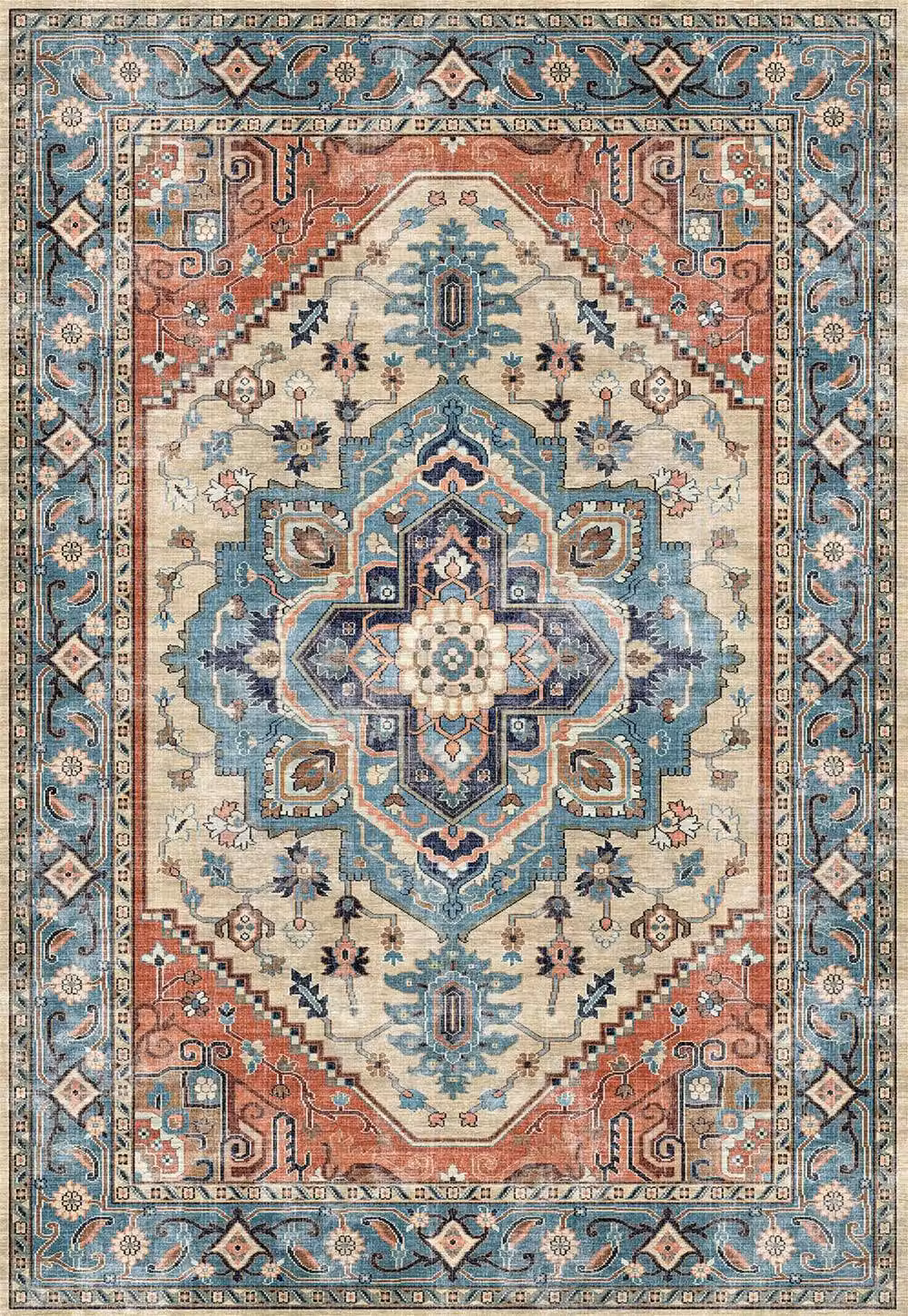THE RUGS Parisa Washable Persian Classic Runner Rug in Beige and Multicolour, W/D/H: 60 x 180 cm – 2