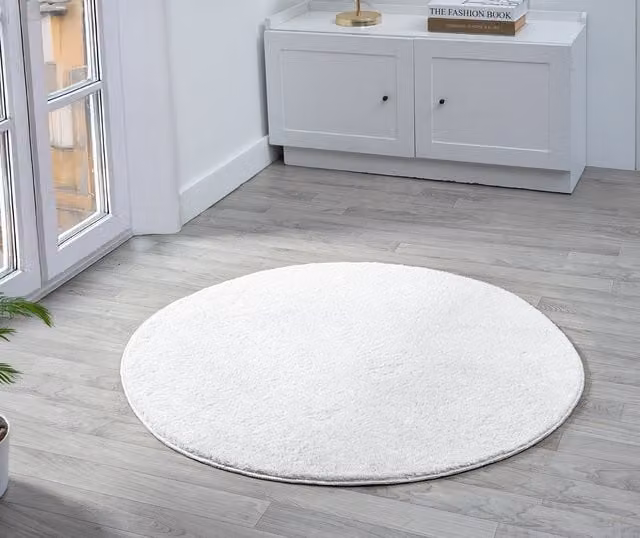 Desire Rugs Plain Modern Low Pile Area Rug, Silver and White, W: 200 cm, L: 280 cm