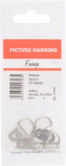 Hiatt Small Nickel Plated D Rings in Silver
