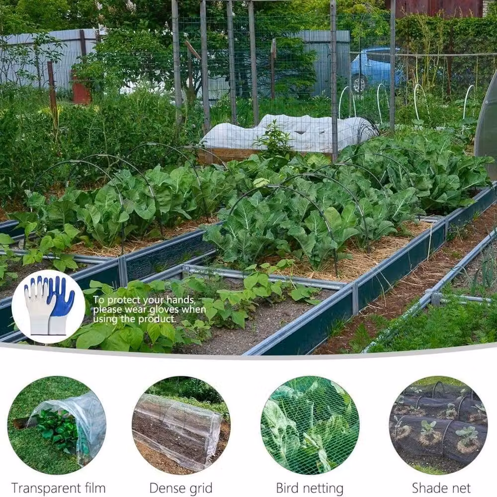 NESTLUNE 91-Piece Flexible Garden Cloche Hoops Greenhouse Frame in Black Steel – 2