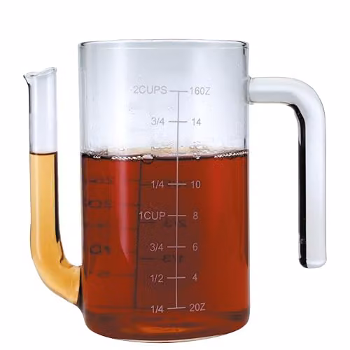 MasterClass Glass Gravy and Fat Separator Jug, 450ml, Transparent – 2