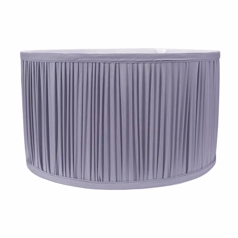 ValueLights Jess Blue Fabric Ruched Pleated Drum Lampshade with LED Bulb, Width: 35 cm – 2