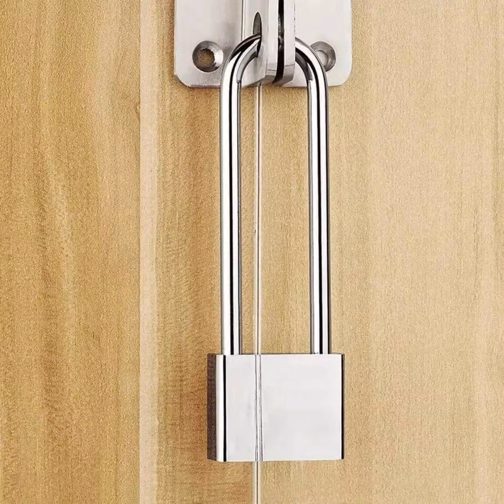 Havendro Set of 3 Stainless Steel Long Shackle Padlocks in Silver with 4 Keys – 2