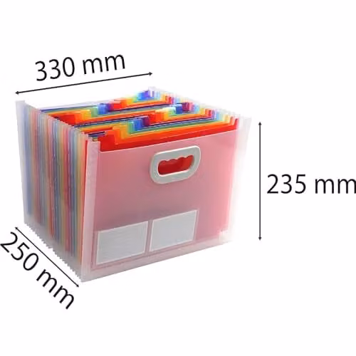 Exacompta Crystal Multipart Expanding Document Case, Transparent, W: 33.0 cm, D: 23.5 cm, H: 25.0 cm, 24 Tabbed Sections for A4 Documents – 2
