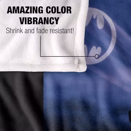 LOGOVISION Batman 1989 Bat Signal Super Soft Silky Touch Fleece Throw Blanket, Multicolour, W: 91.44 cm x L: 147 cm – 3