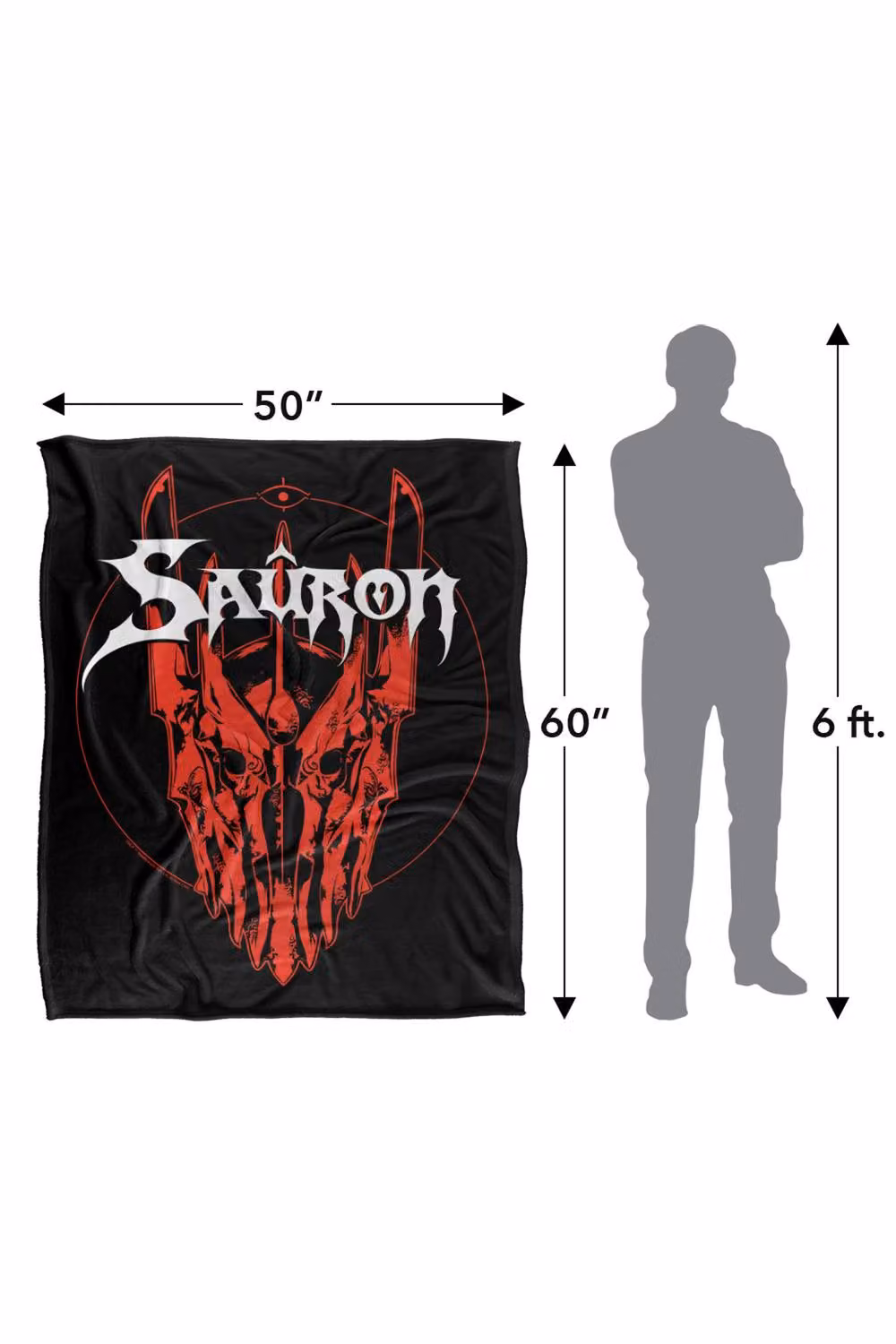Warner Bros. The Lord of the Rings Sauron Helmet Band Super Soft Fleece Throw Blanket, Multicolour, W: 91.44 cm, D: 147 cm – 8