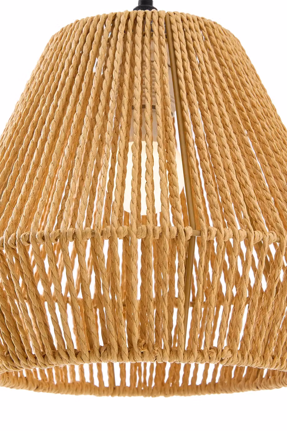 Living and Home Vintage Hemp Rope E27 Pendant Light in Brown – 4