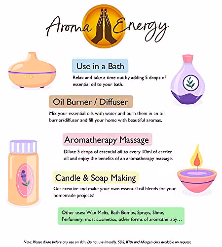 Aroma Energy Peppermint Pure Essential Oil, 10ml (5 x 10ml Bottles), Green – 2